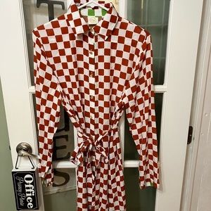 J’ da West Palm Beach Florida Boutique Tie Dress Sz 2 Front Pockets 100% Viscoe